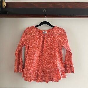 Old Navy Girls Floral Peplum Top | Bell Sleeves | Size 5T